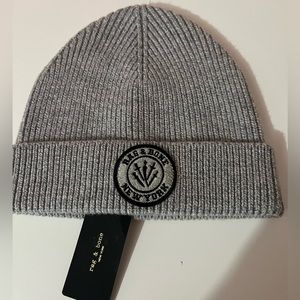 RAG & BONE NEW YORK GREY CHARLIE WINTER BEANIE HAT